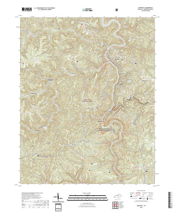 US Topo 7.5-minute map for Barthell KY