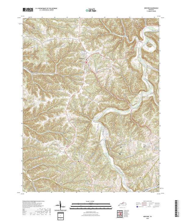 US Topo 7.5-minute map for Bedford KY