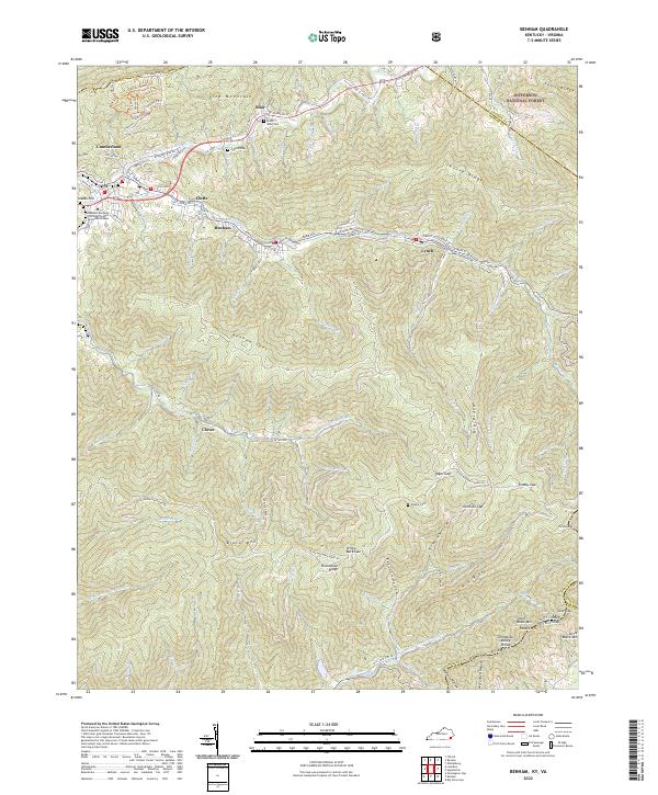 US Topo 7.5-minute map for Benham KYVA