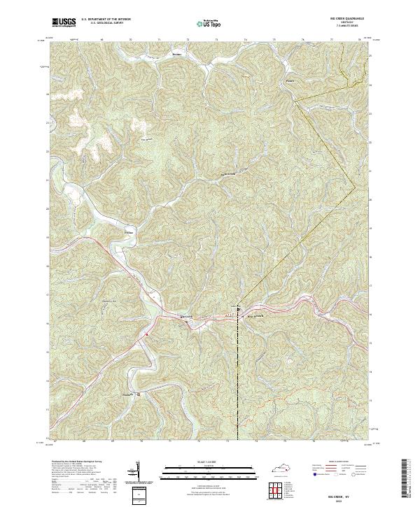 US Topo 7.5-minute map for Big Creek KY