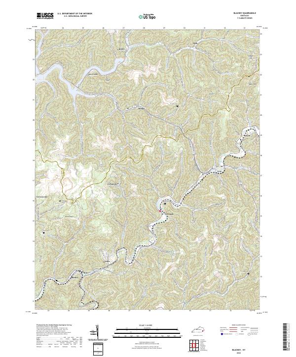 US Topo 7.5-minute map for Blackey KY