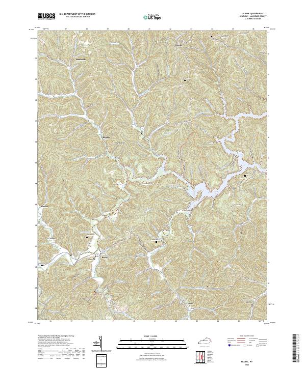 US Topo 7.5-minute map for Blaine KY