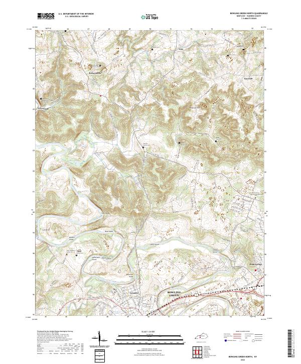 US Topo 7.5-minute map for Bowling Green North KY