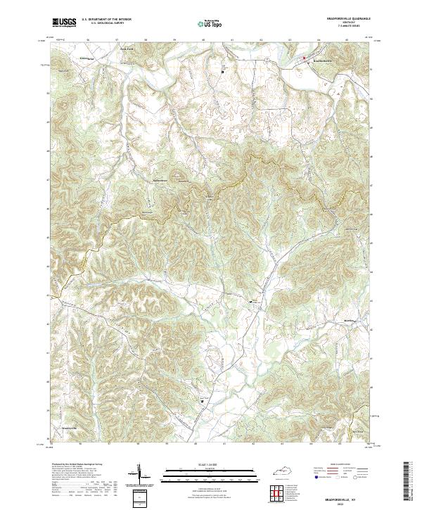 US Topo 7.5-minute map for Bradfordsville KY