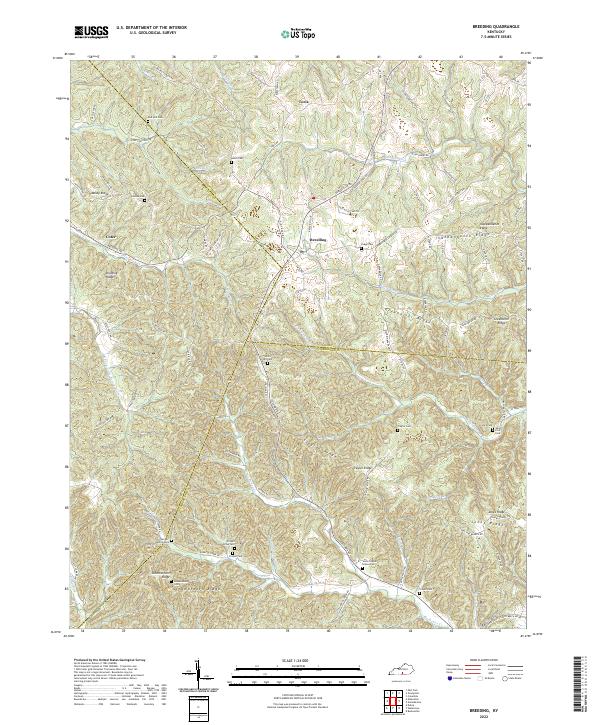 US Topo 7.5-minute map for Breeding KY