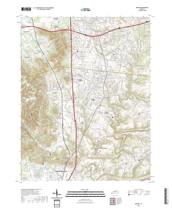 US Topo 7.5-minute map for Brooks KY