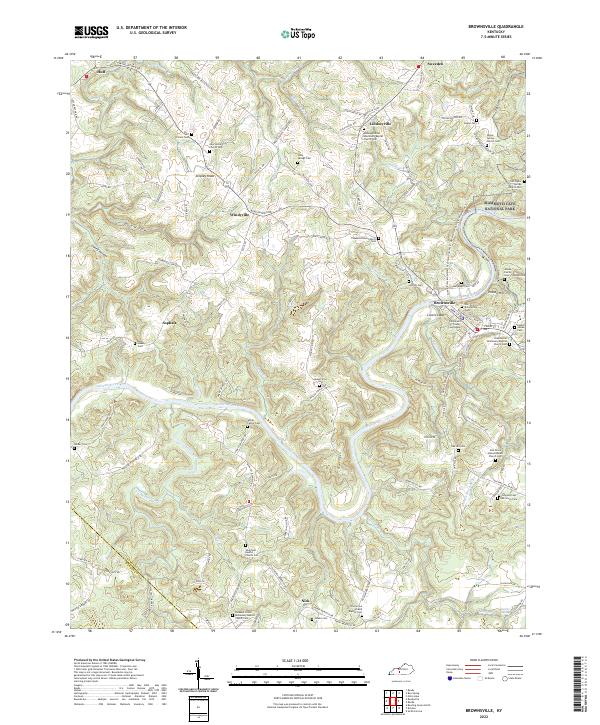 US Topo 7.5-minute map for Brownsville KY