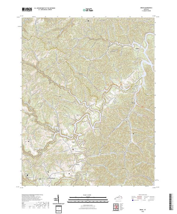 US Topo 7.5-minute map for Bruin KY