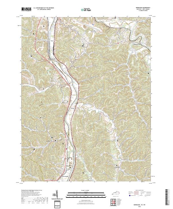 US Topo 7.5-minute map for Burnaugh KYWV