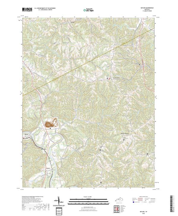 US Topo 7.5-minute map for Butler KY