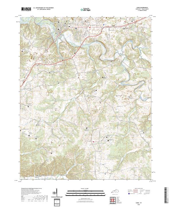 US Topo 7.5-minute map for Cadiz KY