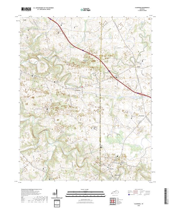 US Topo 7.5-minute map for Caledonia KY