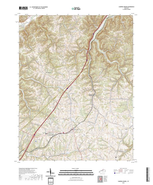 US Topo 7.5-minute map for Campbellsburg KY