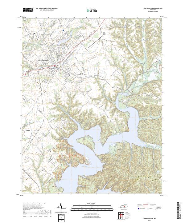 US Topo 7.5-minute map for Campbellsville KY