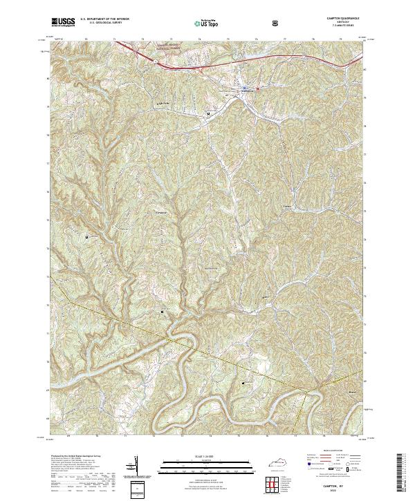 US Topo 7.5-minute map for Campton KY