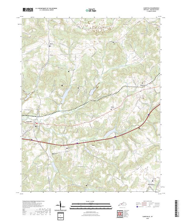 US Topo 7.5-minute map for Caneyville KY