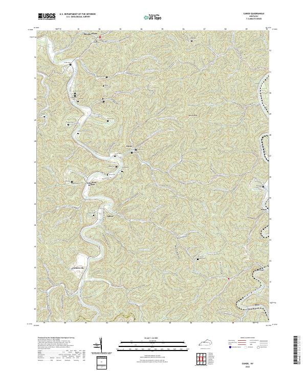 US Topo 7.5-minute map for Canoe KY