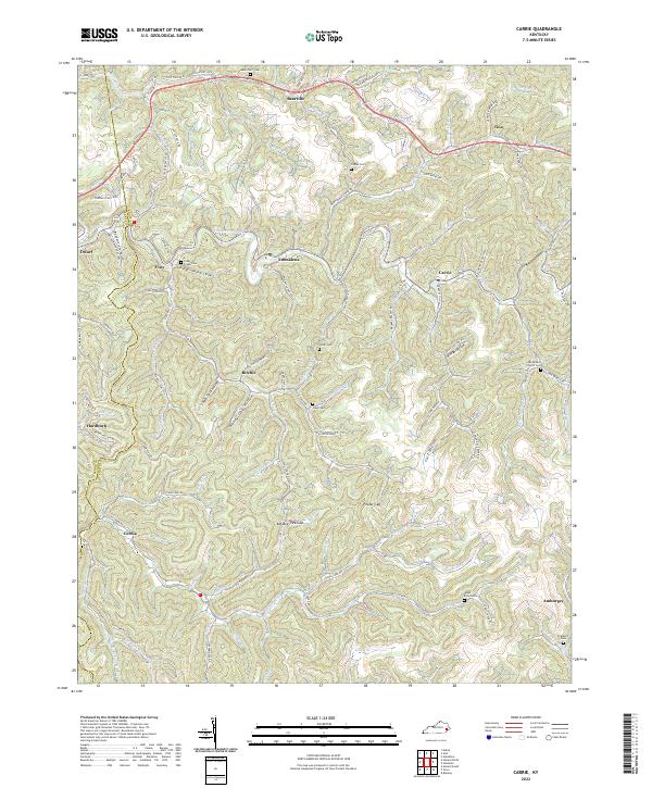 US Topo 7.5-minute map for Carrie KY