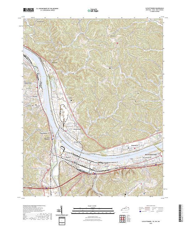 US Topo 7.5-minute map for Catlettsburg KYOHWV