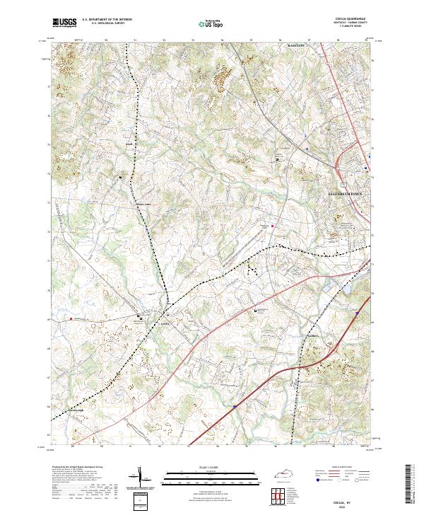 US Topo 7.5-minute map for Cecilia KY