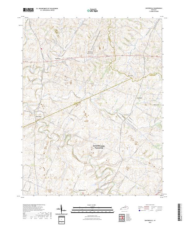 US Topo 7.5-minute map for Centerville KY