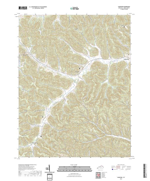 US Topo 7.5-minute map for Charters KY