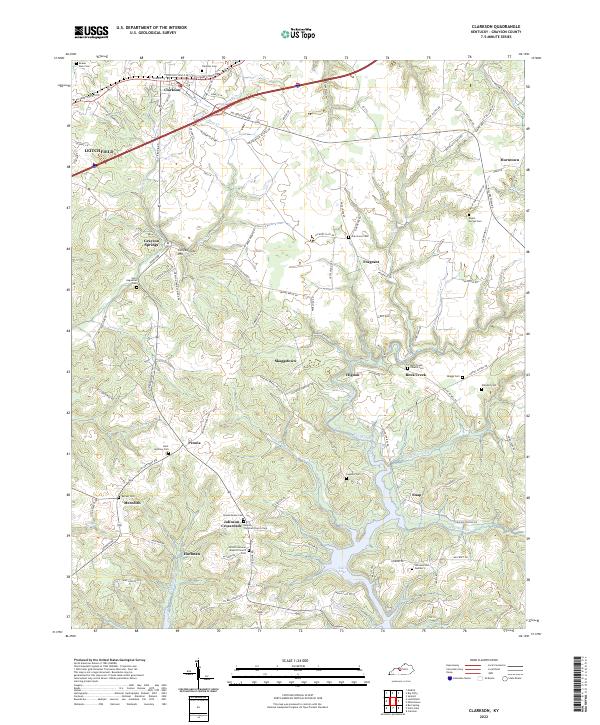 US Topo 7.5-minute map for Clarkson KY