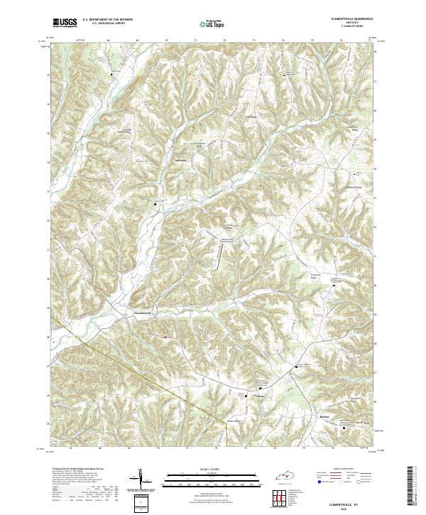 US Topo 7.5-minute map for Clementsville KY