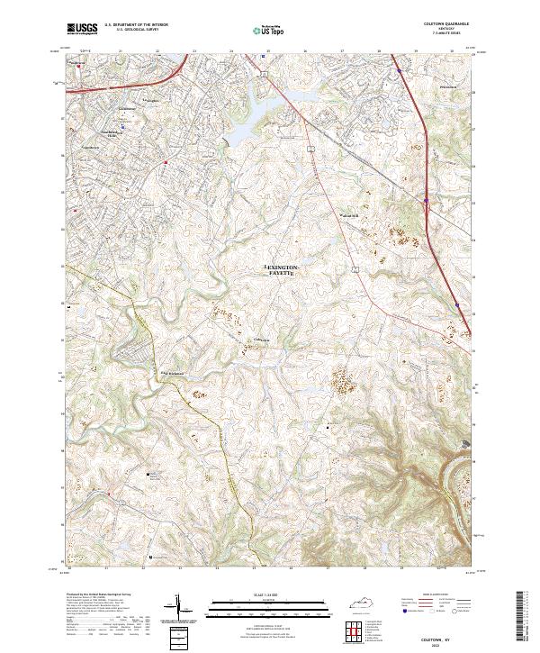 US Topo 7.5-minute map for Coletown KY