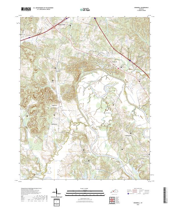 US Topo 7.5-minute map for Cromwell KY