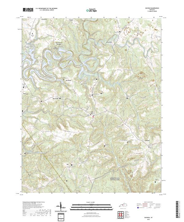 US Topo 7.5-minute map for Cub Run KY