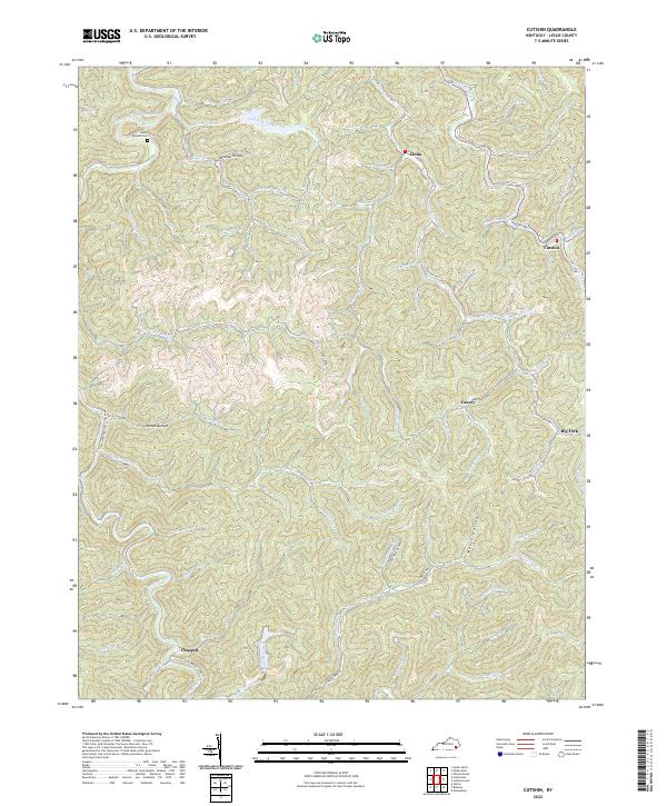 US Topo 7.5-minute map for Cutshin KY