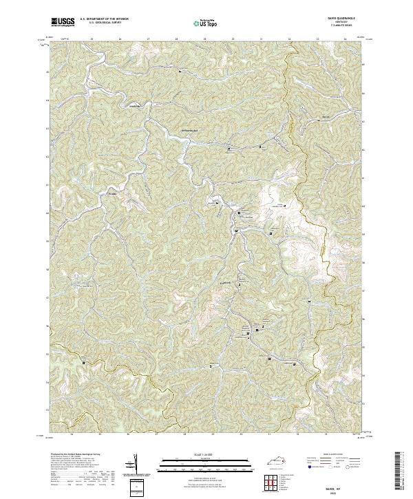 US Topo 7.5-minute map for David KY