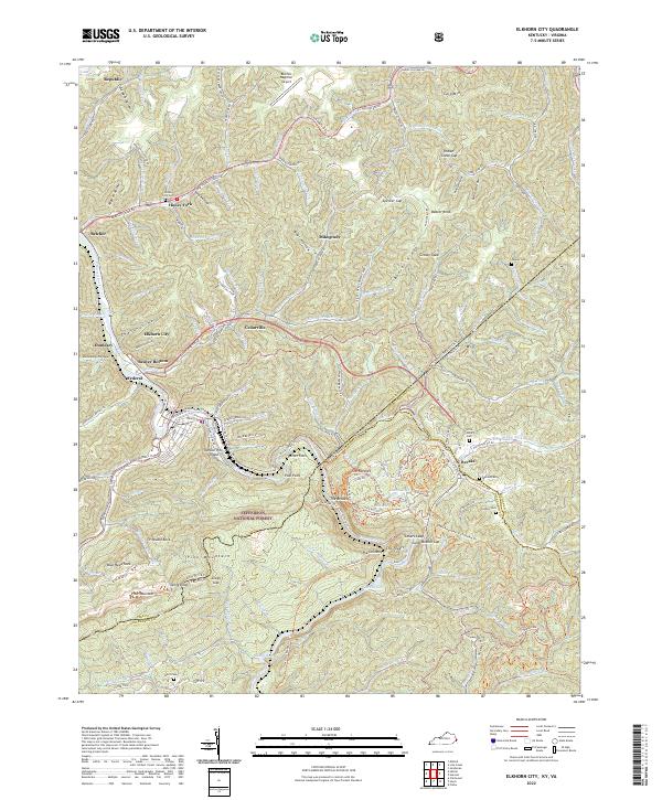 US Topo 7.5-minute map for Elkhorn City KYVA