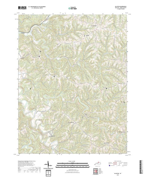 US Topo 7.5-minute map for Elliston KY