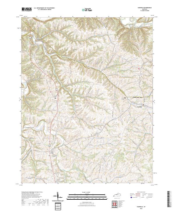 US Topo 7.5-minute map for Fairfield KY