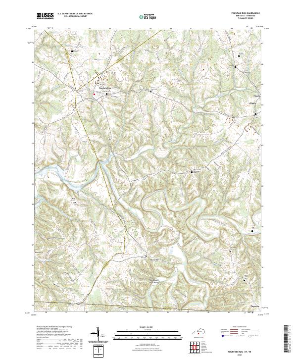 US Topo 7.5-minute map for Fountain Run KYTN