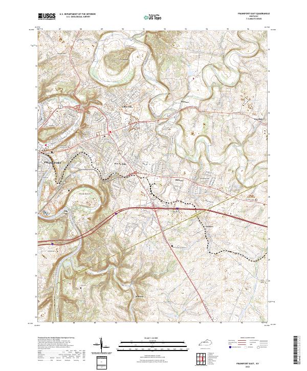 US Topo 7.5-minute map for Frankfort East KY