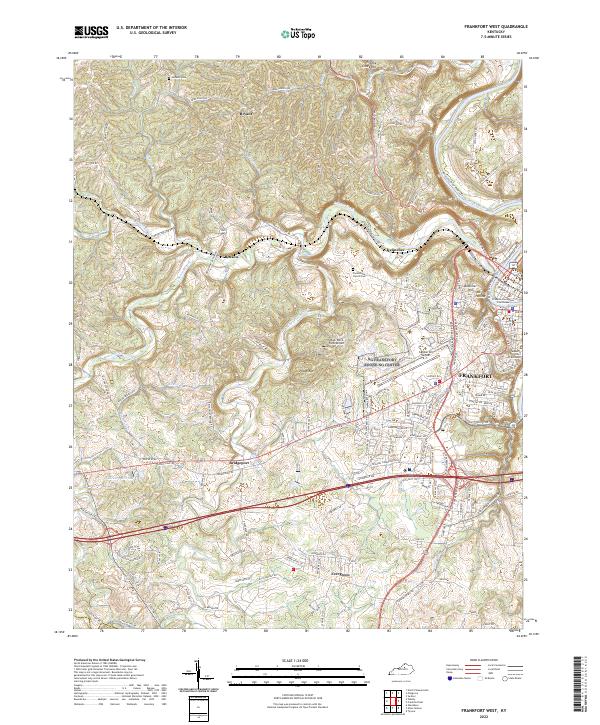 US Topo 7.5-minute map for Frankfort West KY