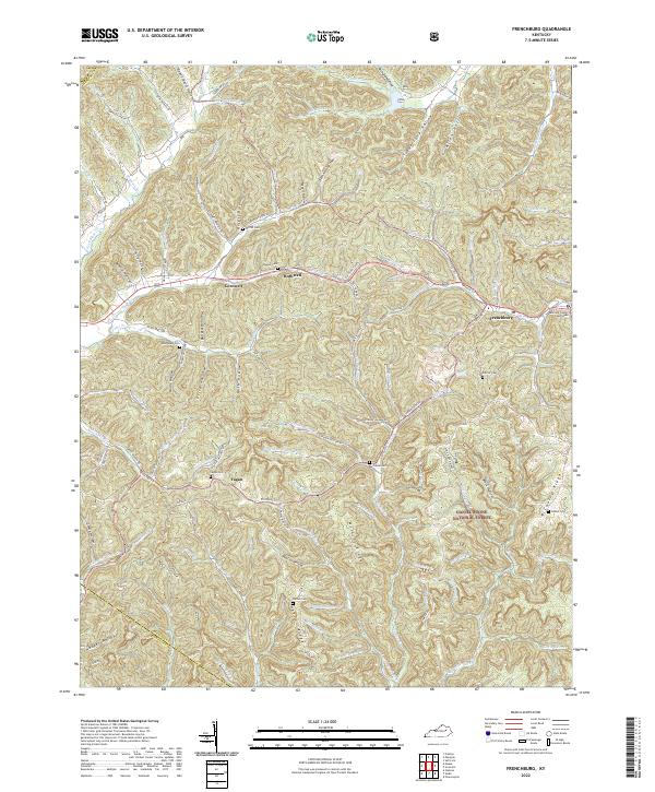 US Topo 7.5-minute map for Frenchburg KY