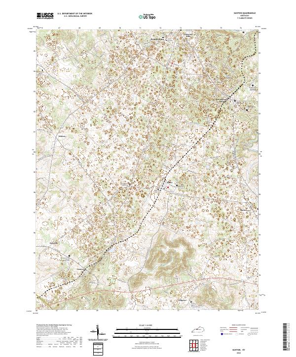 US Topo 7.5-minute map for Guston KY