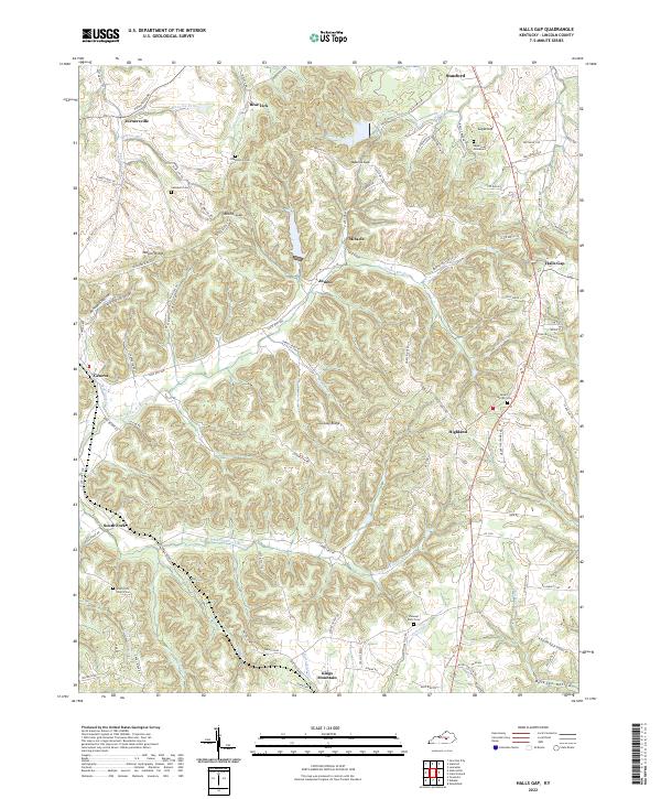 US Topo 7.5-minute map for Halls Gap KY