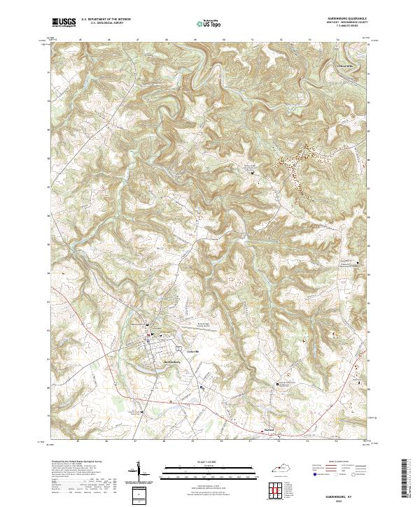 US Topo 7.5-minute map for Hardinsburg KY