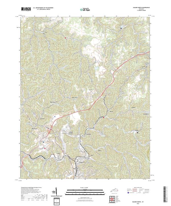 US Topo 7.5-minute map for Hazard North KY