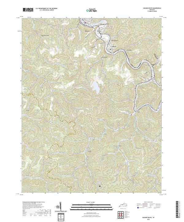 US Topo 7.5-minute map for Hazard South KY