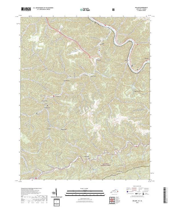 US Topo 7.5-minute map for Hellier KYVA