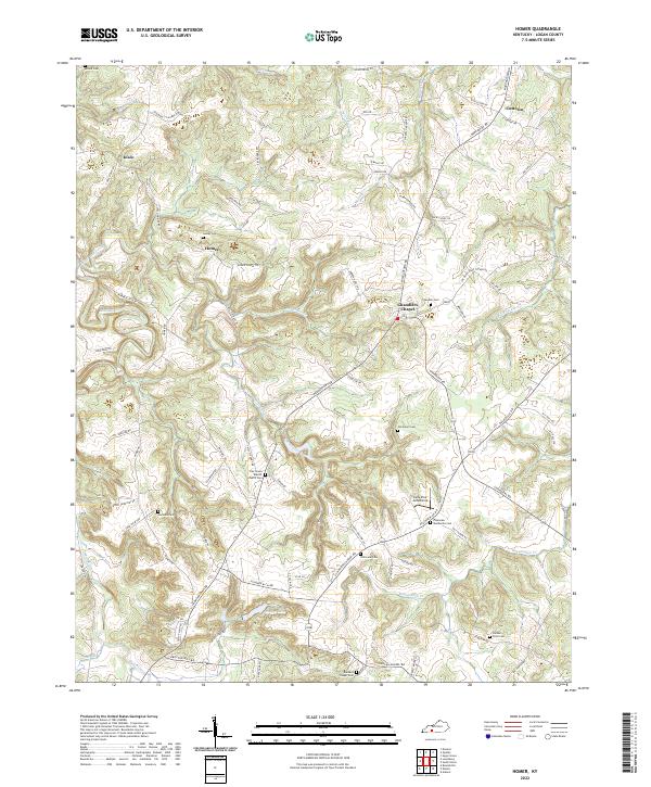 US Topo 7.5-minute map for Homer KY