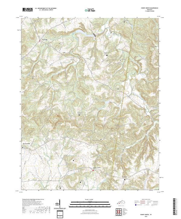 US Topo 7.5-minute map for Honey Grove KY