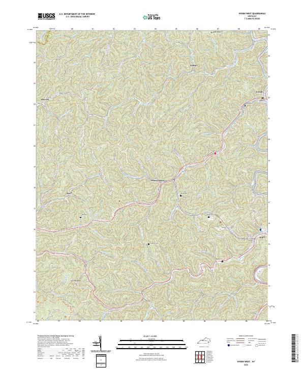 US Topo 7.5-minute map for Hyden West KY