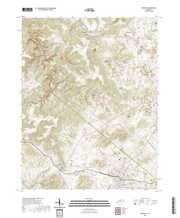 US Topo 7.5-minute map for Irvington KY